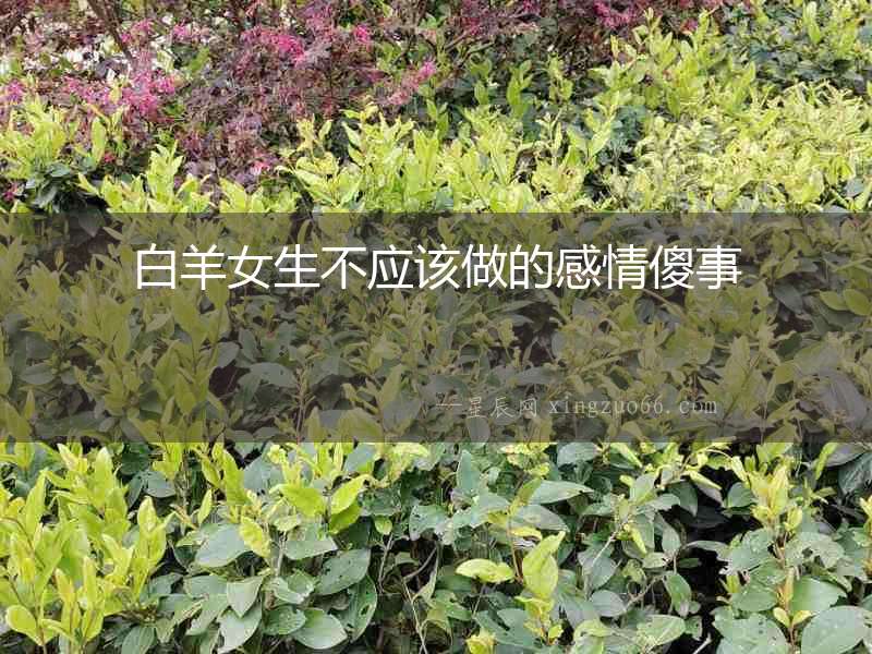 白羊女生不應該做的感情傻事