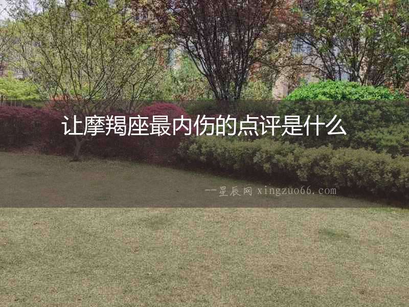 讓摩羯座最內(nèi)傷的點(diǎn)評(píng)是什么