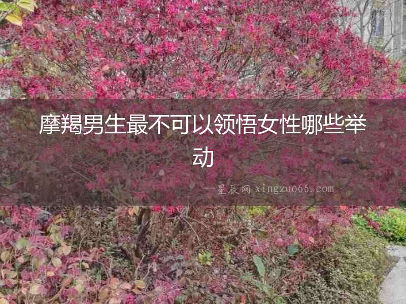 摩羯男生最不可以領悟女性哪些舉動