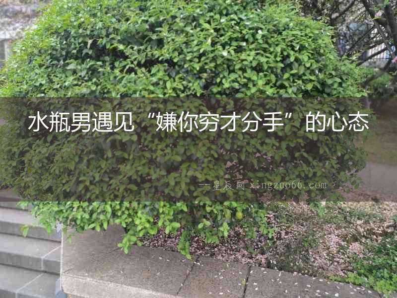 水瓶男遇見“嫌你窮才分手”的心態(tài)