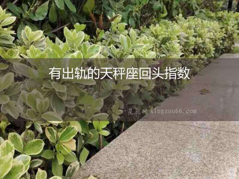 有出軌的天秤座回頭指數
