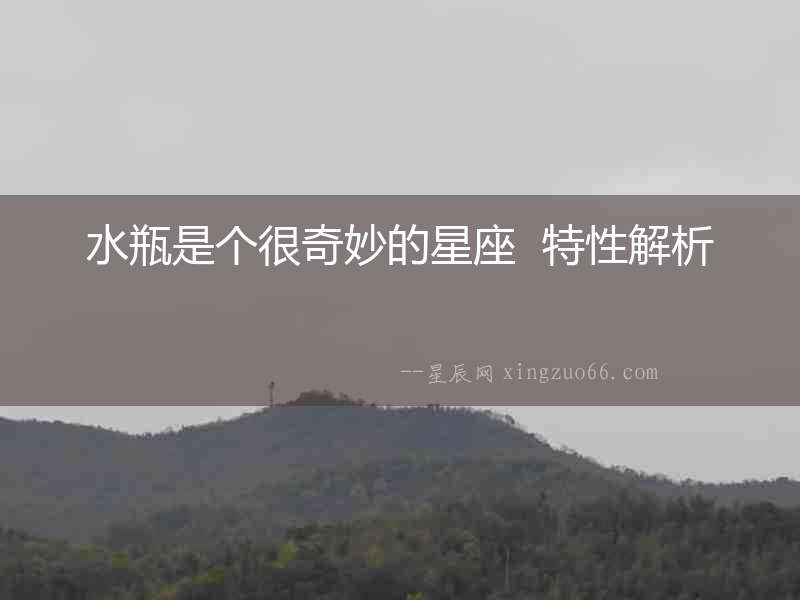 水瓶是個(gè)很奇妙的星座  特性解析