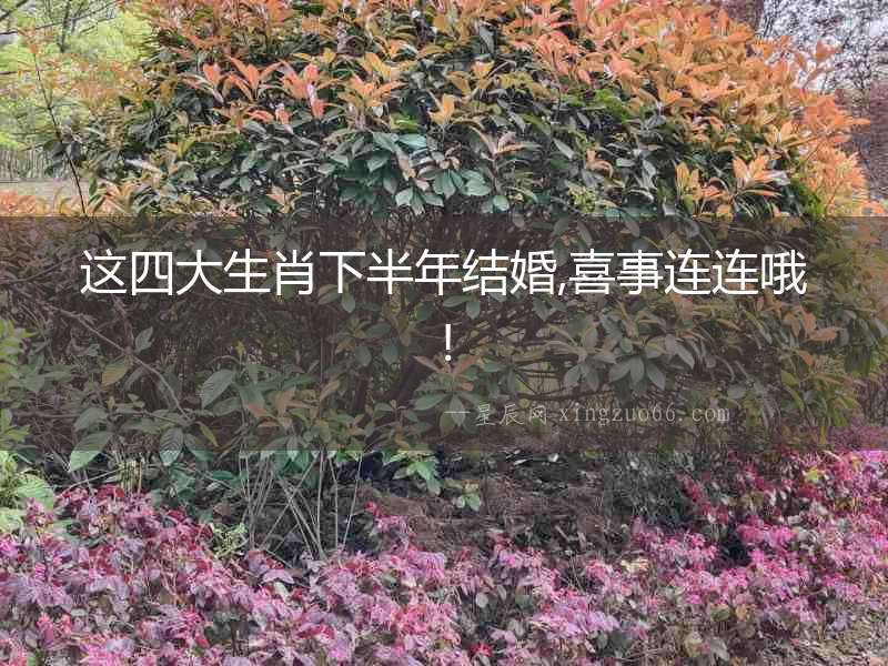 這四大生肖下半年結婚,喜事連連哦!