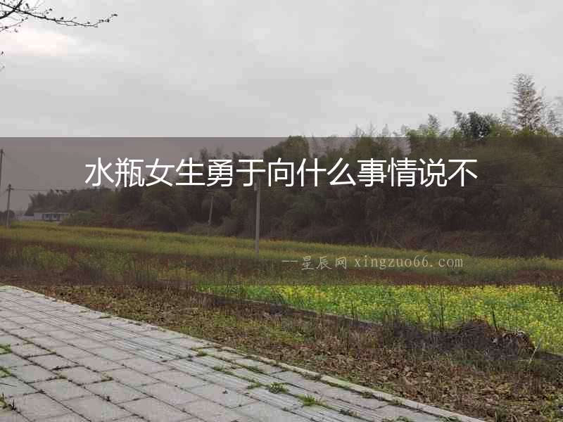 水瓶女生勇于向什么事情說不