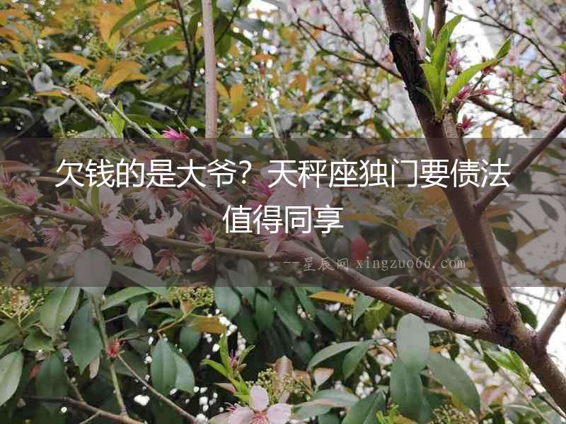 欠錢的是大爺？天秤座獨門要債法值得同享
