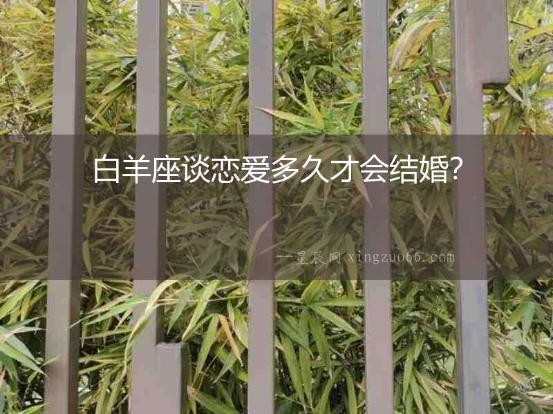 白羊座談戀愛多久才會結婚？