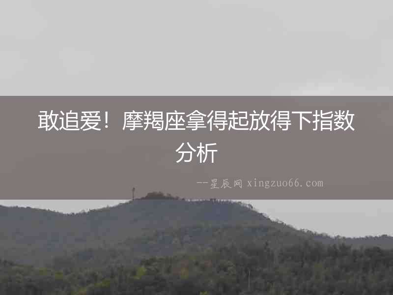 敢追愛(ài)！摩羯座拿得起放得下指數(shù)分析