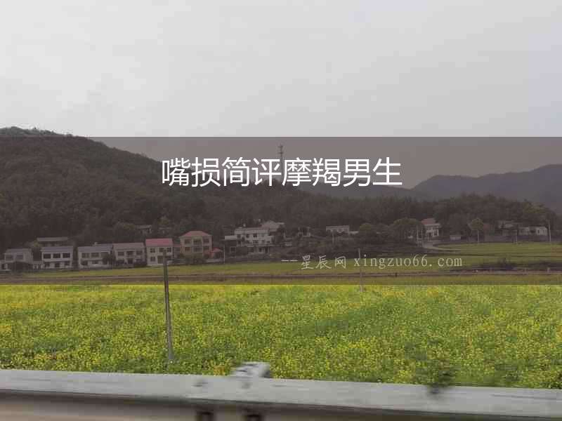嘴損簡(jiǎn)評(píng)摩羯男生
