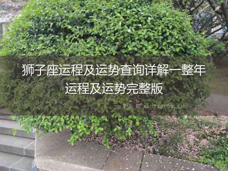 獅子座運程及運勢查詢詳解一整年運程及運勢完整版