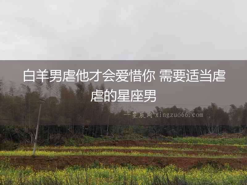 白羊男虐他才會愛惜你 需要適當虐虐的星座男