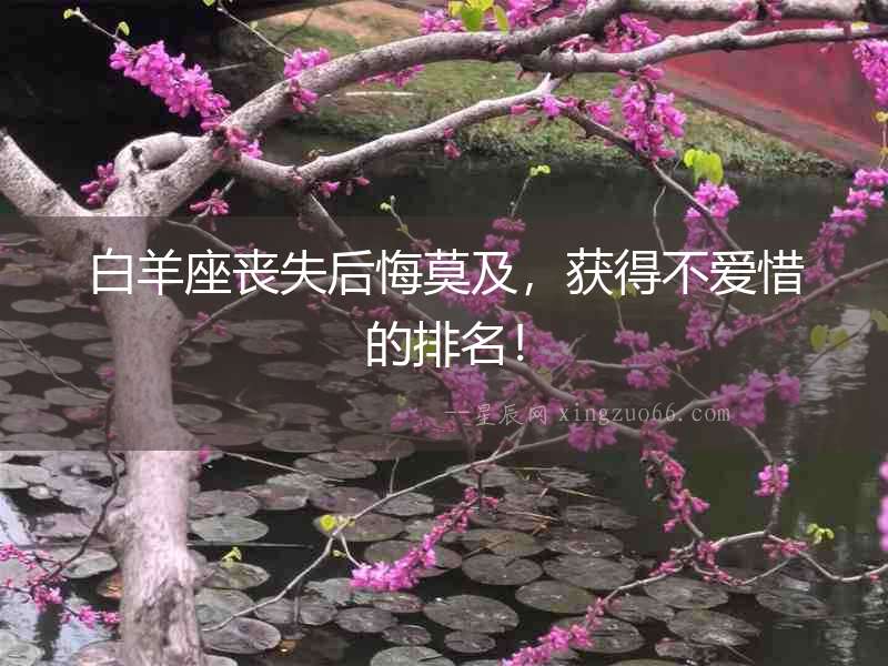 白羊座喪失后悔莫及，獲得不愛惜的排名！