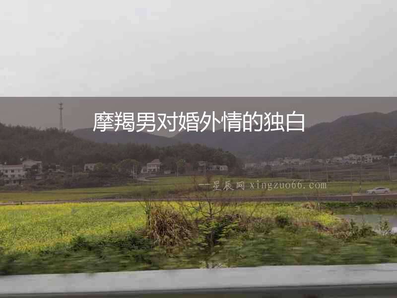 摩羯男對(duì)婚外情的獨(dú)白