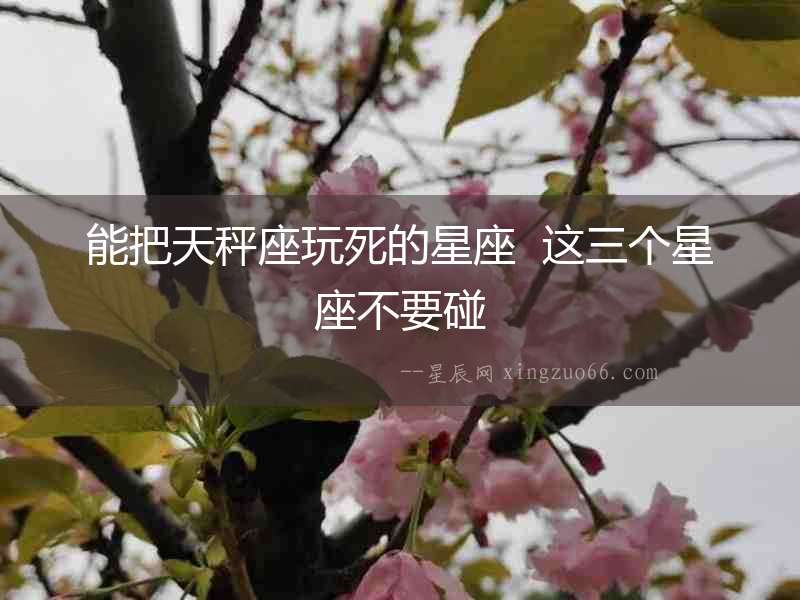 能把天秤座玩死的星座  這三個星座不要碰