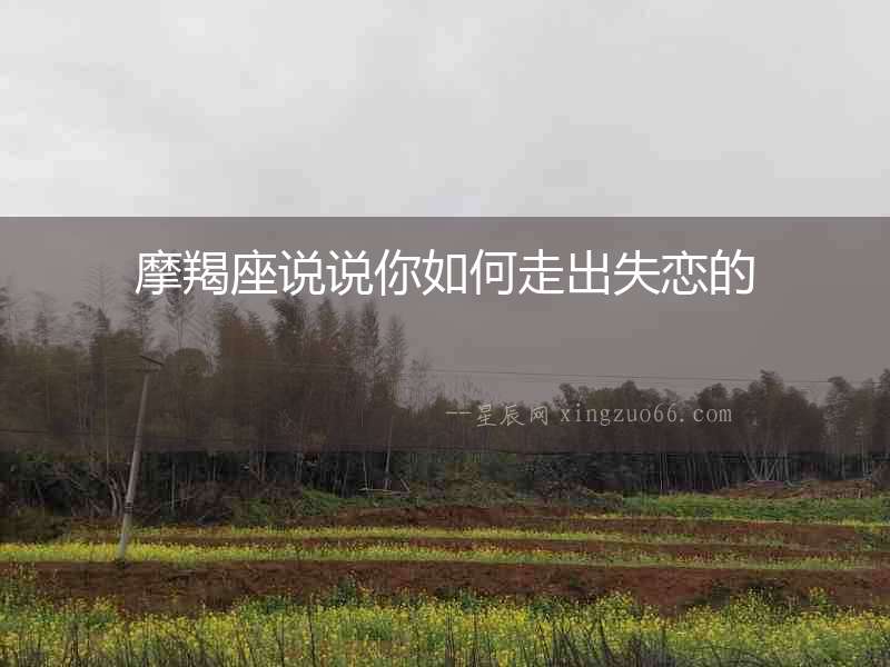 摩羯座說說你如何走出失戀的