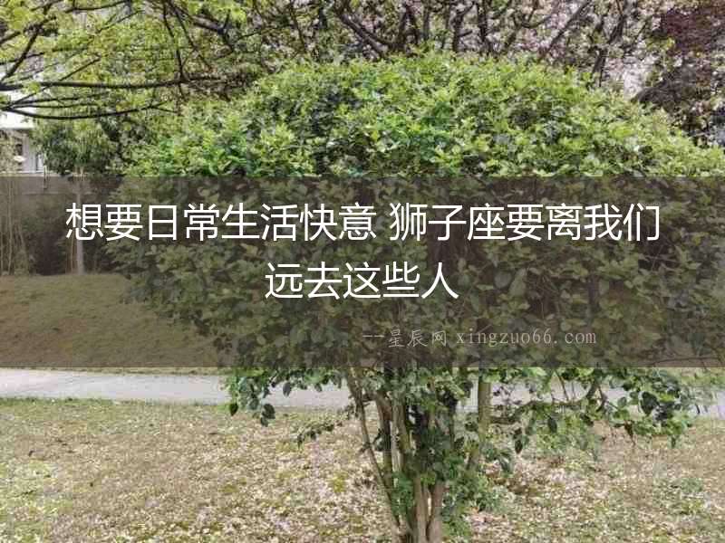 想要日常生活快意 獅子座要離我們遠去這些人