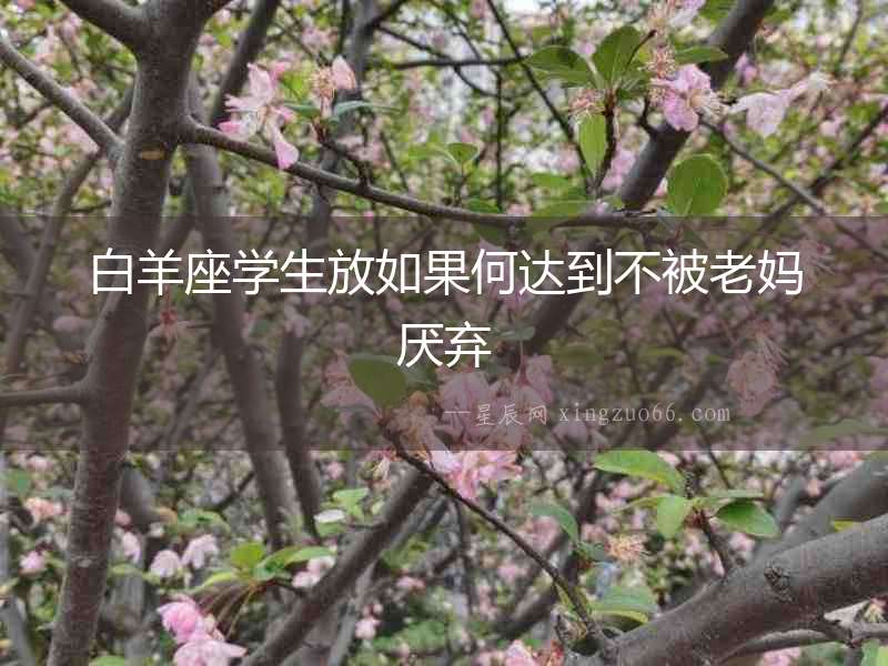 白羊座學生放如果何達到不被老媽厭棄