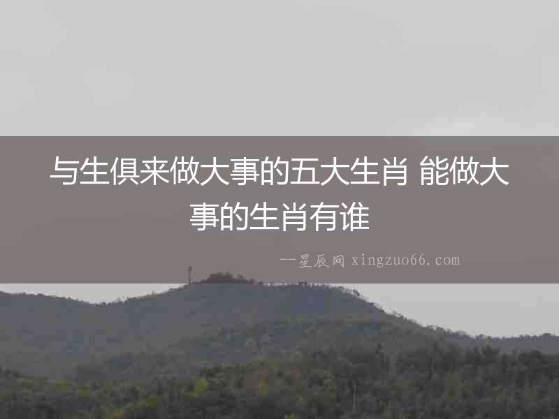與生俱來做大事的五大生肖 能做大事的生肖有誰