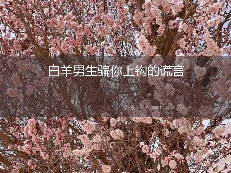 白羊男生騙你上鉤的謊言