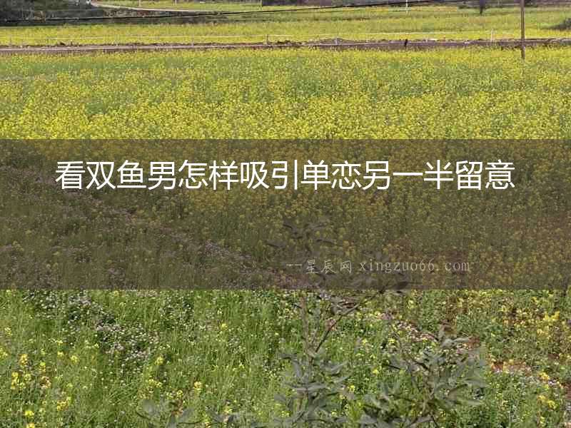 看雙魚男怎樣吸引單戀另一半留意