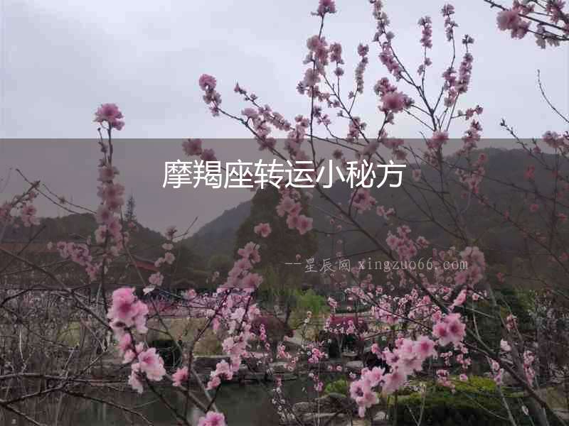 摩羯座轉運小秘方