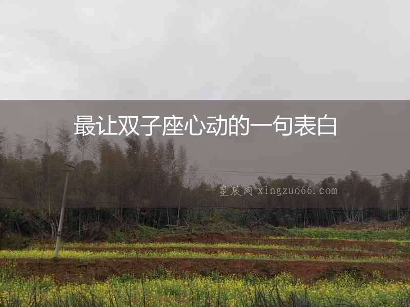 最讓雙子座心動的一句表白