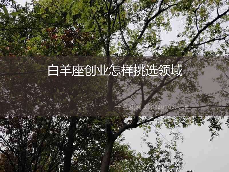白羊座創(chuàng)業(yè)怎樣挑選領(lǐng)域