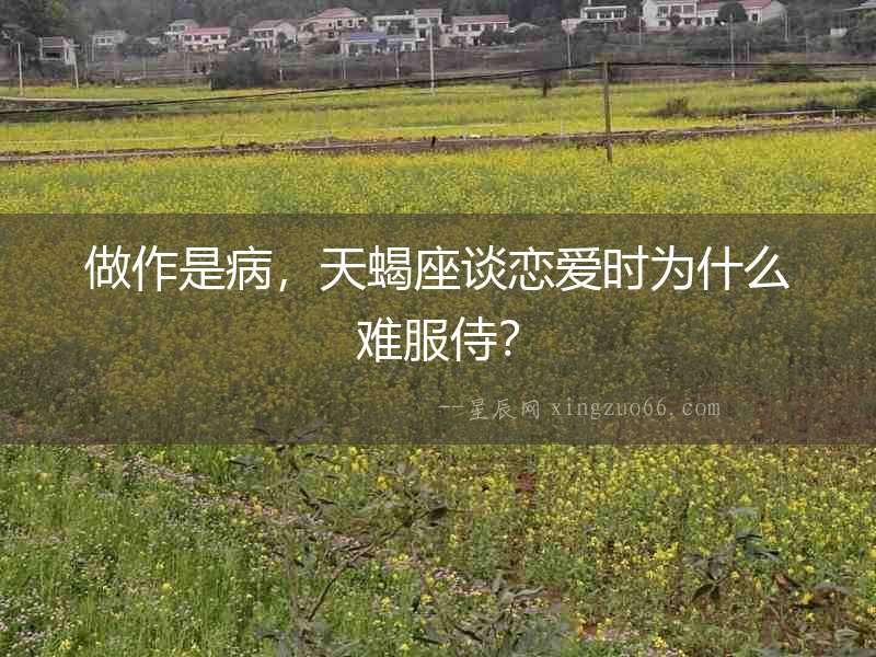做作是病，天蝎座談戀愛時為什么難服侍？