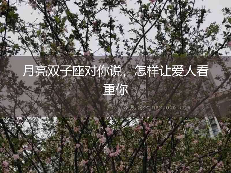 月亮雙子座對你說，怎樣讓愛人看重你