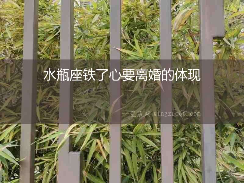 水瓶座鐵了心要離婚的體現