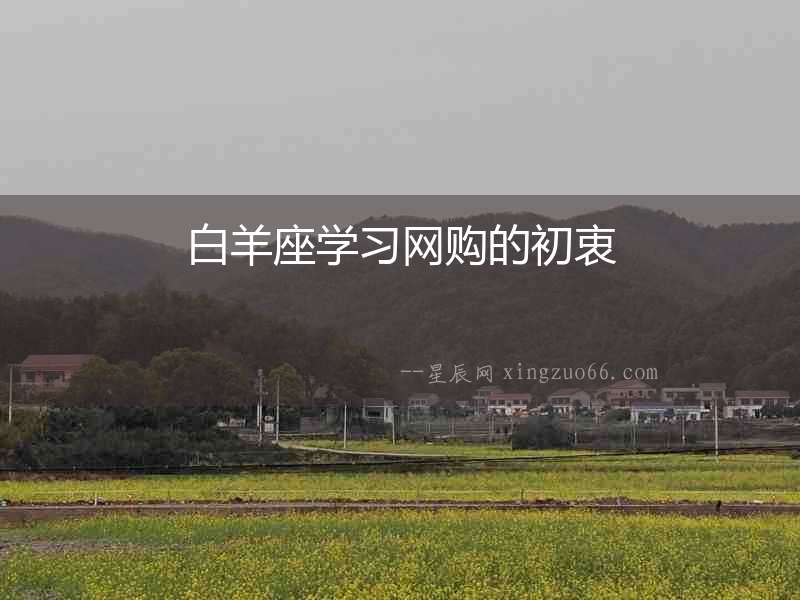 白羊座學(xué)習(xí)網(wǎng)購(gòu)的初衷