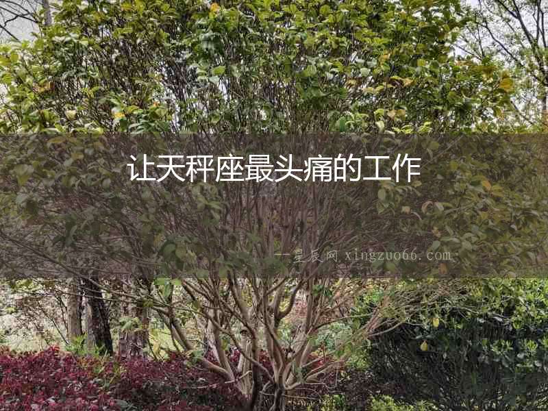 讓天秤座最頭痛的工作