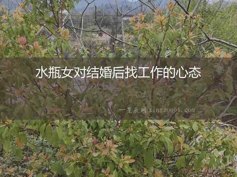 水瓶女對結(jié)婚后找工作的心態(tài)