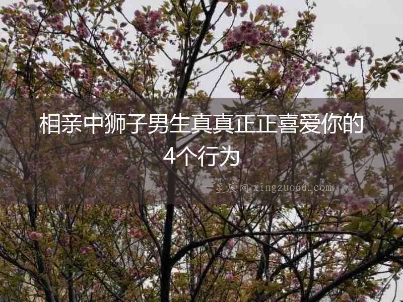 相親中獅子男生真真正正喜愛你的4個行為