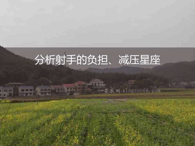 分析射手的負擔、減壓星座