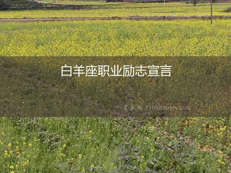 白羊座職業(yè)勵(lì)志宣言