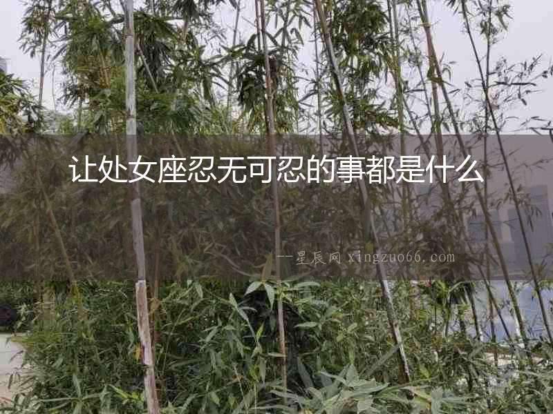 讓處女座忍無(wú)可忍的事都是什么