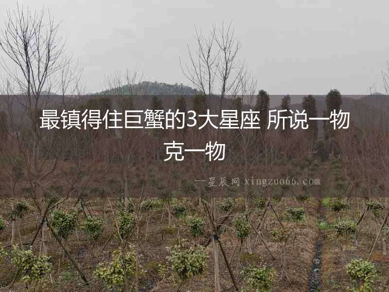 最鎮得住巨蟹的3大星座 所說一物克一物