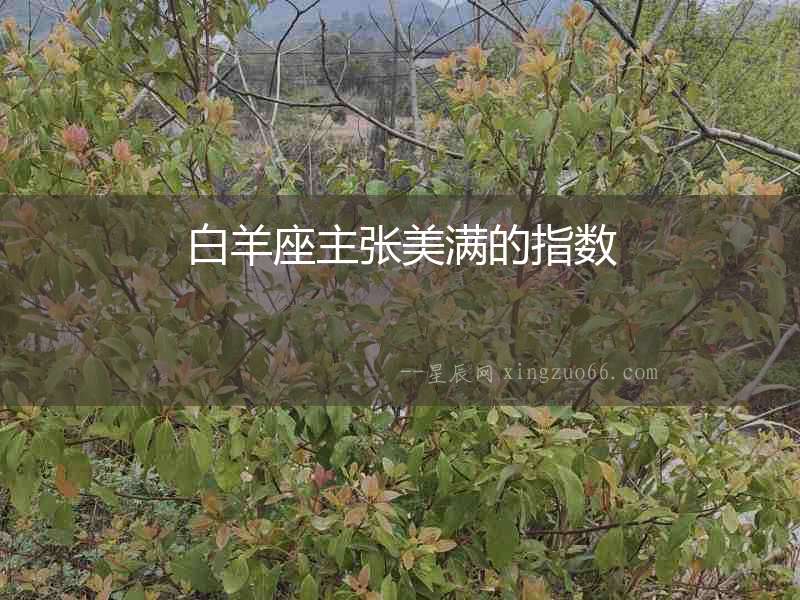 白羊座主張美滿的指數