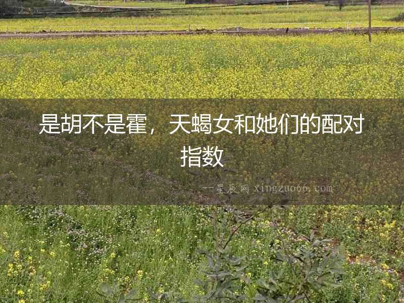 是胡不是霍，天蝎女和她們的配對(duì)指數(shù)
