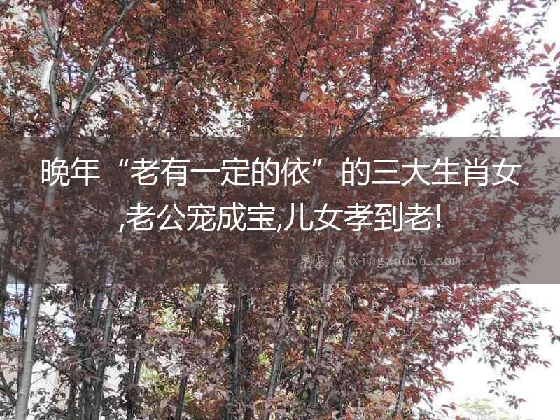 晚年“老有一定的依”的三大生肖女,老公寵成寶,兒女孝到老!
