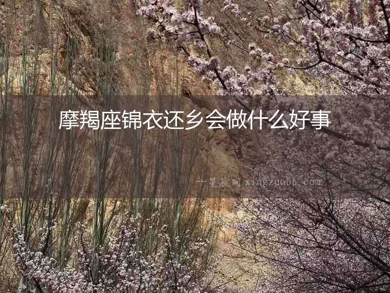 摩羯座錦衣還鄉會做什么好事