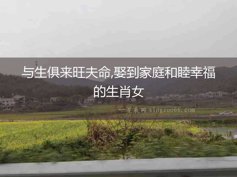 與生俱來旺夫命,娶到家庭和睦幸福的生肖女