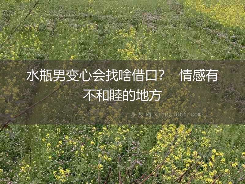 水瓶男變心會找啥借口？  情感有不和睦的地方
