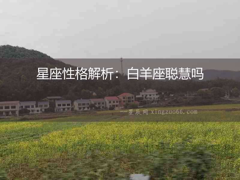星座性格解析：白羊座聰慧嗎