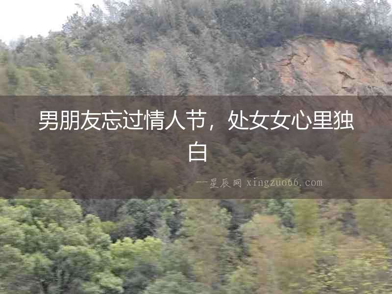 男朋友忘過情人節(jié)，處女女心里獨白