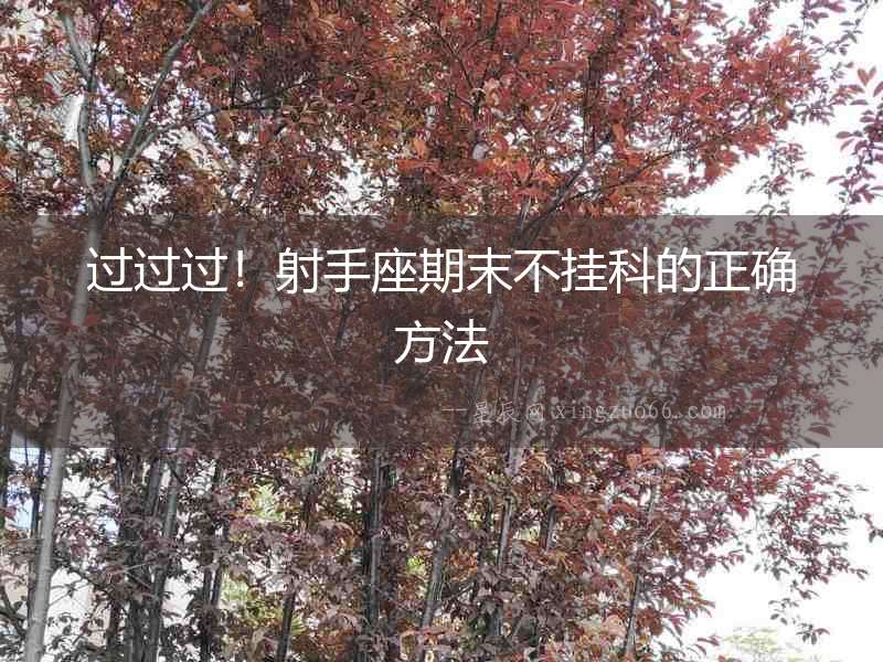 過過過！射手座期末不掛科的正確方法