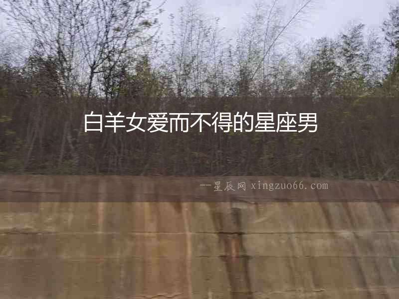 白羊女愛而不得的星座男