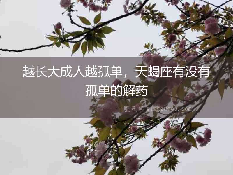 越長(zhǎng)大成人越孤單，天蝎座有沒有孤單的解藥