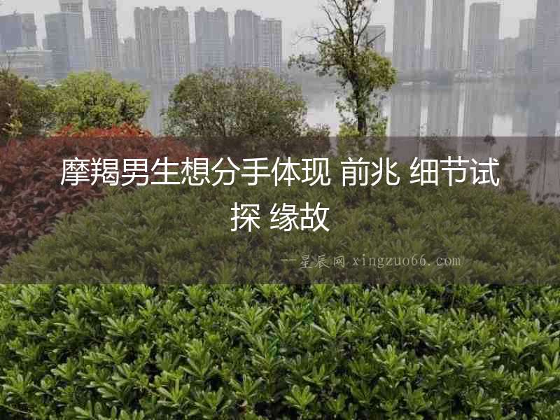 摩羯男生想分手體現 前兆 細節試探 緣故