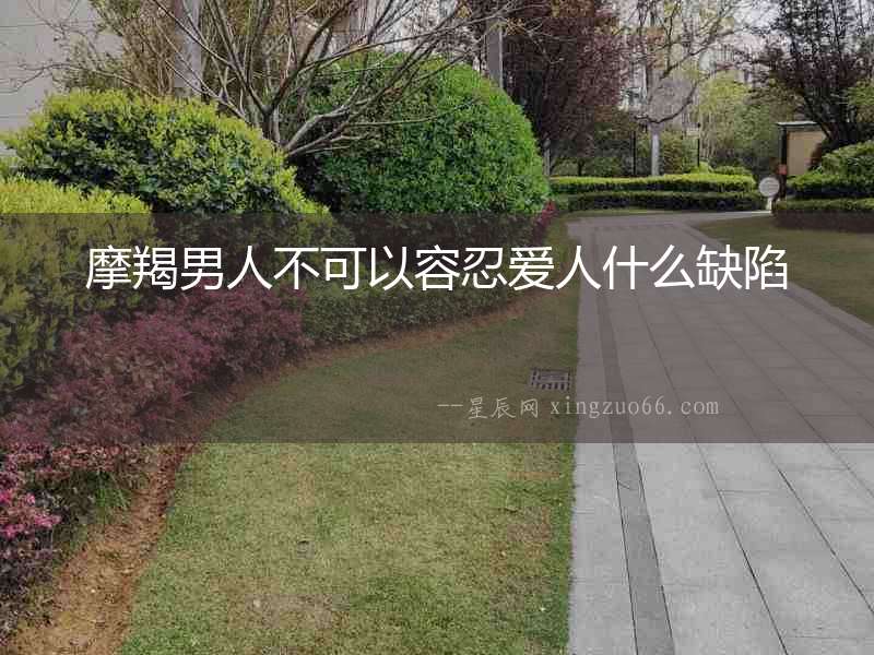 摩羯男人不可以容忍愛人什么缺陷